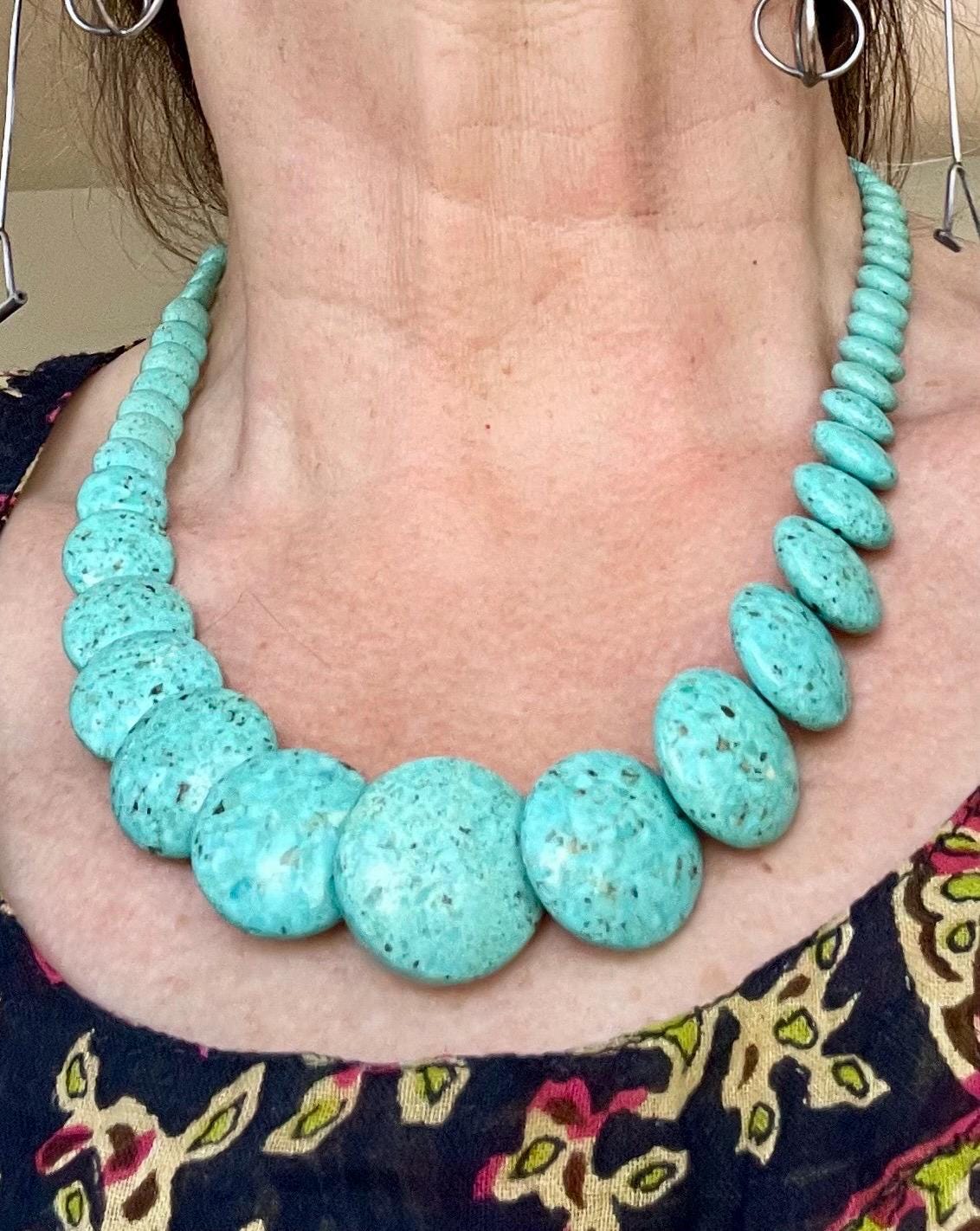 Collier Jade Massif Desert Rose Trading Co. - Argent Sterling 925 - Artiste Jay King - Vintage USA