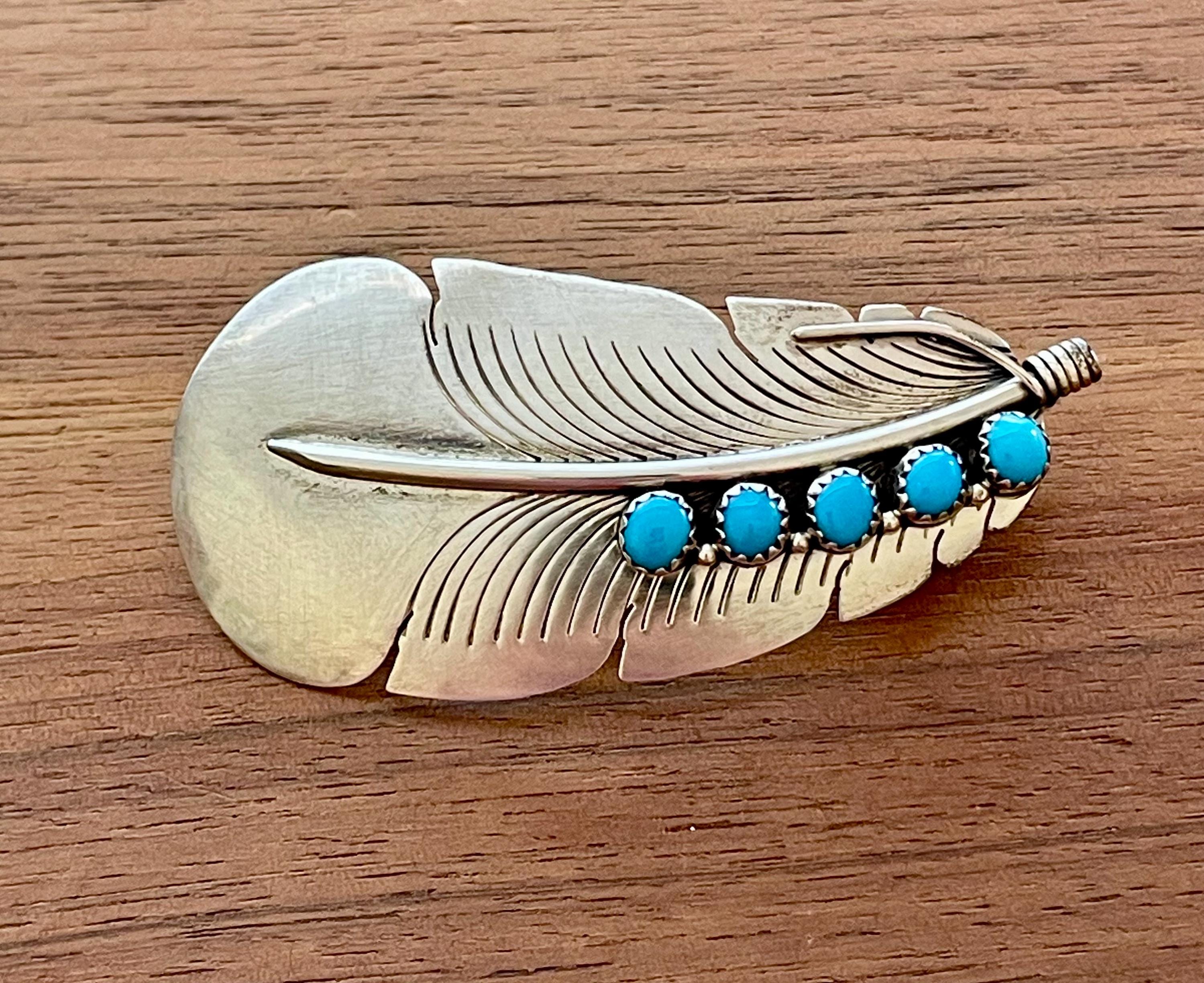 Vintage Turquoise Barrette Sterling - Etsy display picture 2