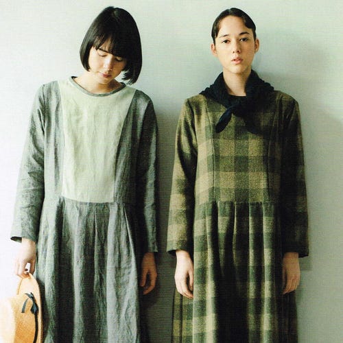 Japanese Style Simple One Piece Dress Patterns Feminine Etsy