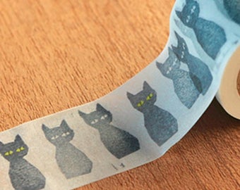 Cat Lovers Gift Kawaii Black Cat Tape Mina Perhonen Hobonichi Planner Japanese mt Washi Paper Masking Tape bullet Journal Washi Zakka