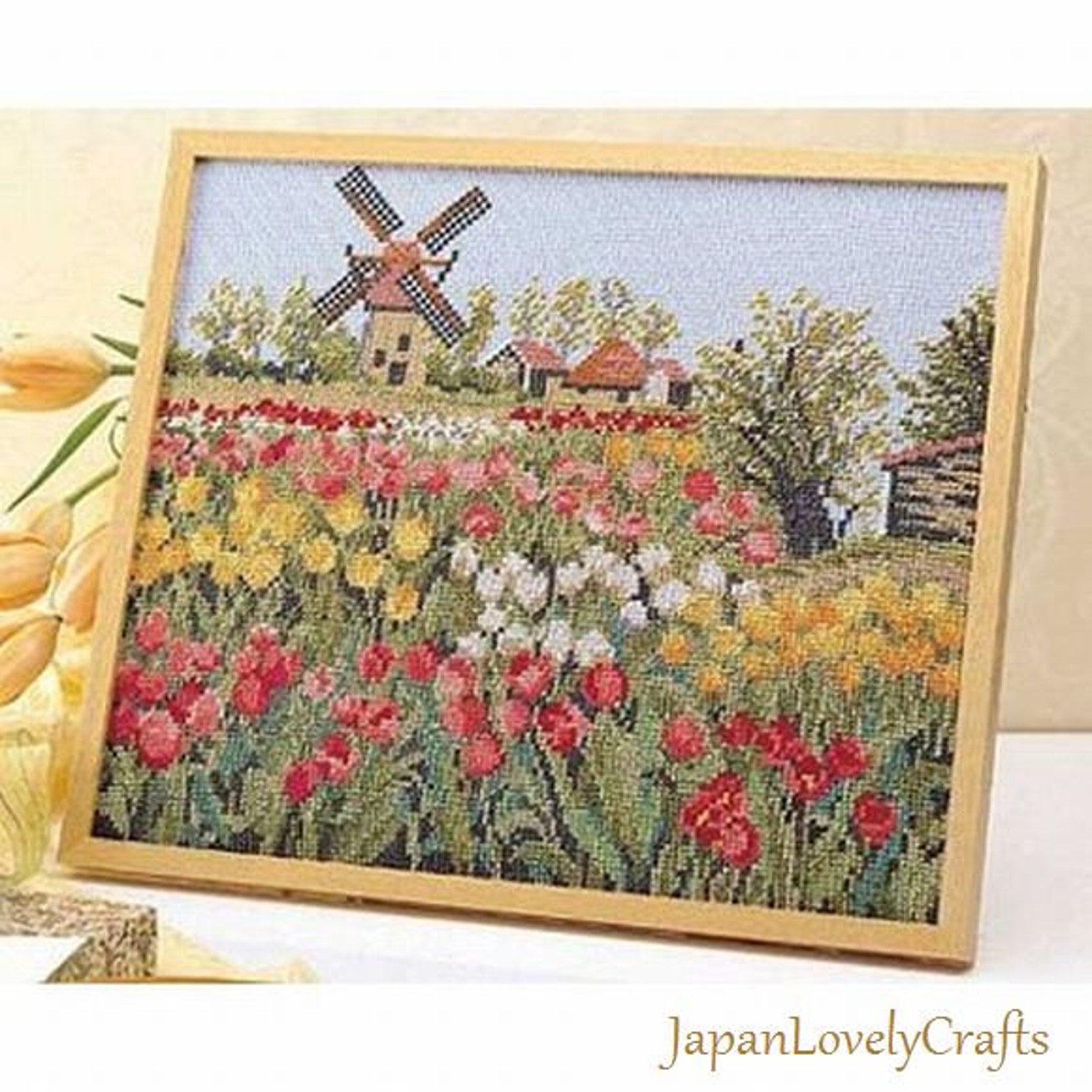 Japanese Cross Stitch Kit Modern The Netherlands Landscape Etsy