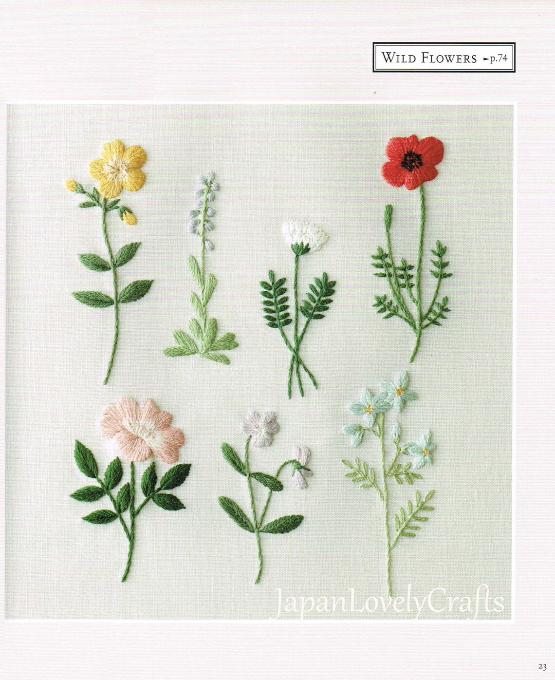 Plants & Flower Embroidery Patterns Natural Zakka Style Etsy