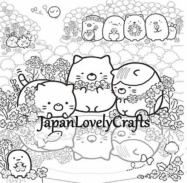 Download Sumikko Gurashi Japanese illustration coloring page ...