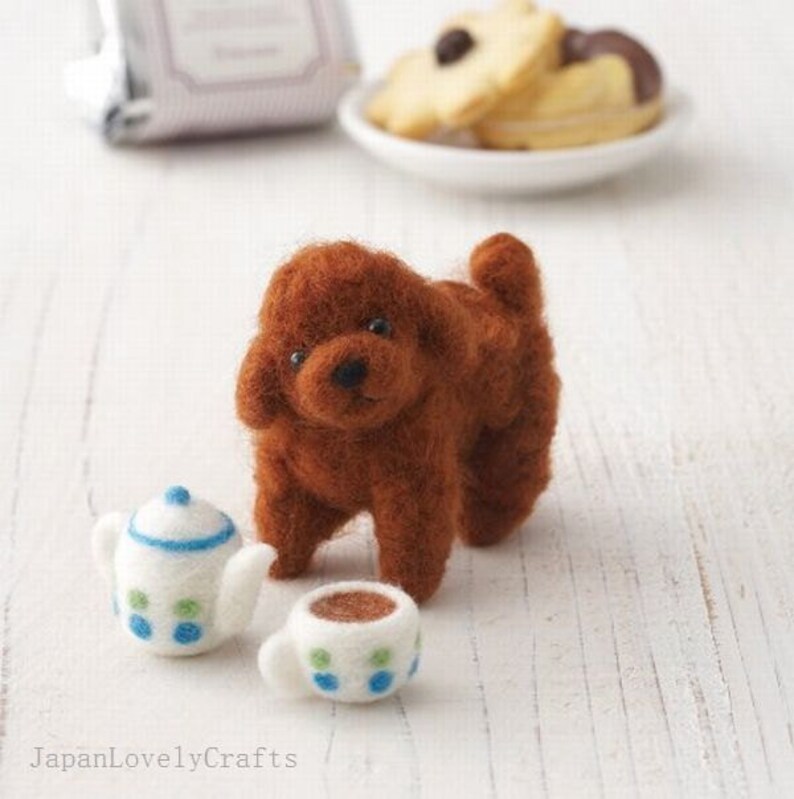 Japanese Needle Wool Felt Mascot DIY Kit Kawaii Toy poodle Etsy