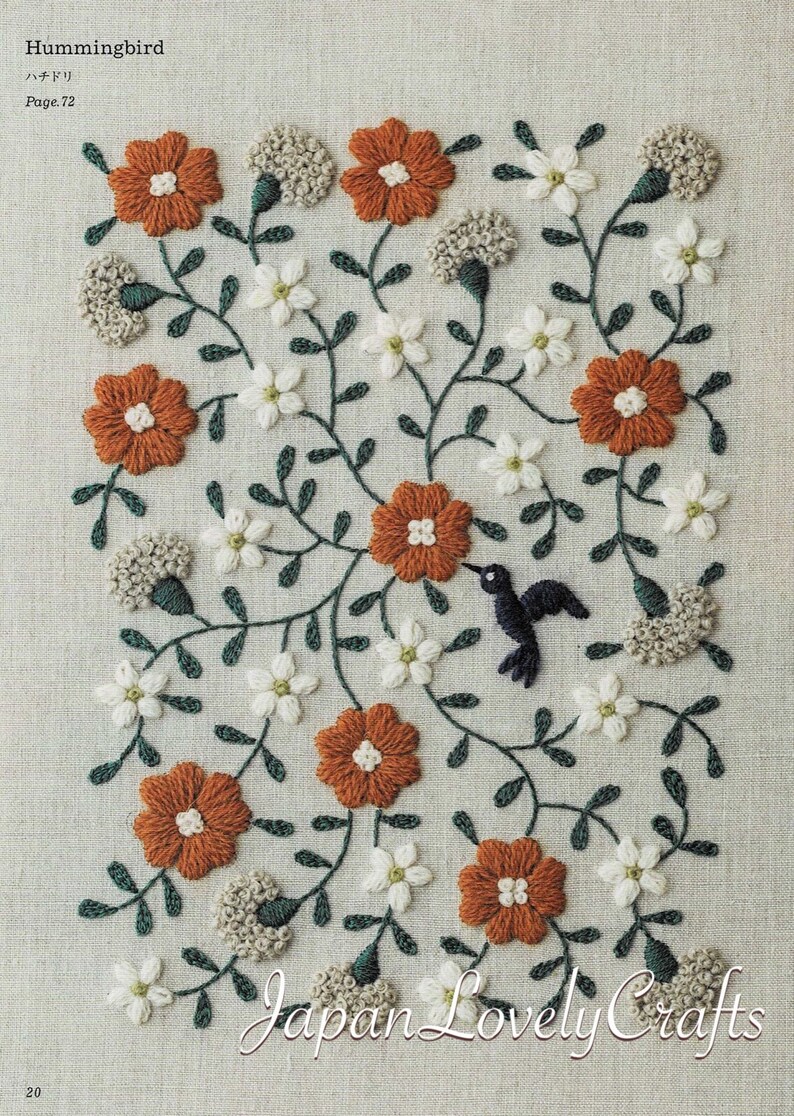 Hand Embroidery Botanical Patterns Embroidered Flower Plant Etsy