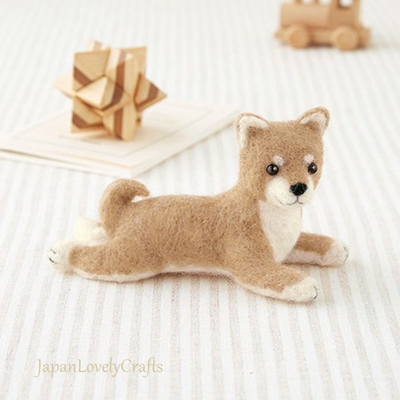 Japanese Needle Wool Felt Mascot Diy Kit Brown Shiba Inu Shiba Sachiko Susa Kawaii Hamanaka Easy Felting Kit Felting Dog Doll F129