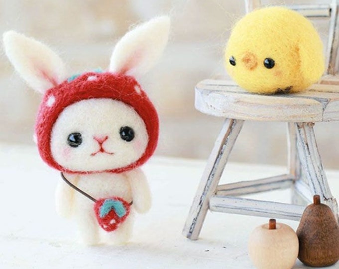 Japanese Needle Wool Felt Mascot DIY Kit Kawaii Felting Kit Etsy