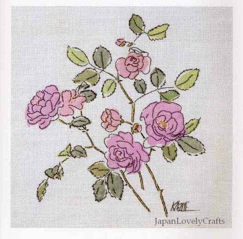 Embroidery of Garden Flowers Hand Embroidery Floral Design Etsy