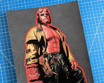 Hellboy Pastel Drawing