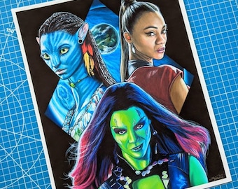 Zoe Saldana Art Print