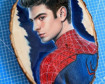 Andrew Garfield Original Drawing on Wood