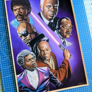 Samuel L Jackson Original Pastel Drawing
