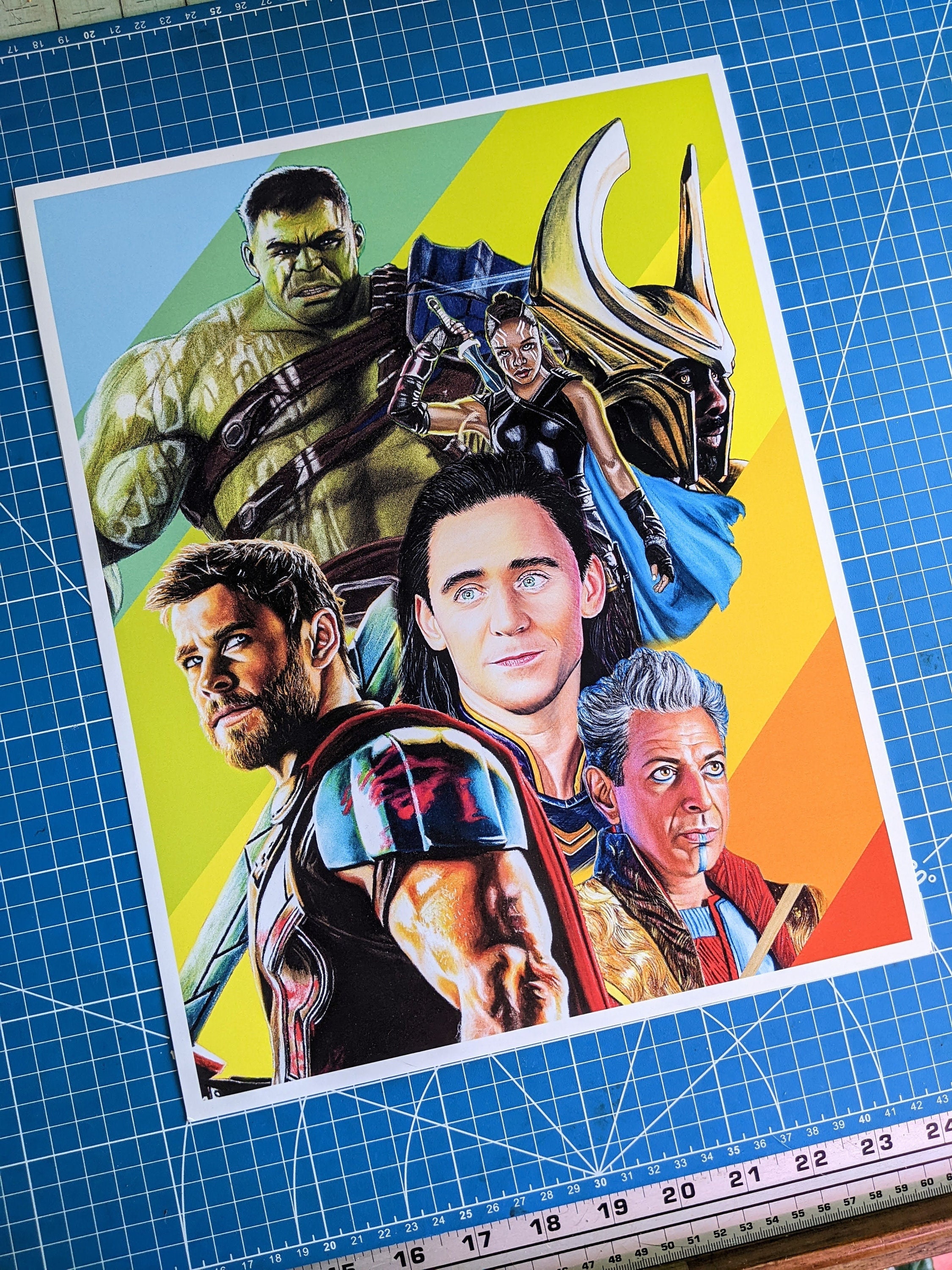 Thor Record of Ragnarok' Poster, picture, metal print, paint by