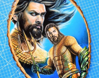 Jason Momoa Original Wood Drawing