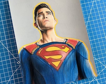 Tyler Hoechlin Superman Pastel Drawing