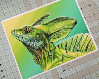 Basilisk Lizard Art Print