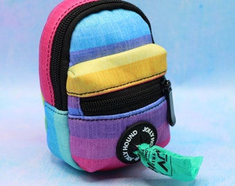 Dog Treat Bag | Poop Bag Holder | Dog Training Bag | Mini Backpack | Rainbow