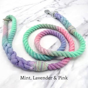 Marble Rope Dog Leash Pastel Colours