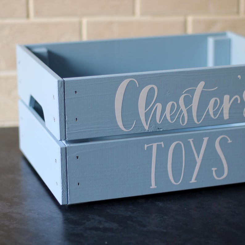 Dog Toy Box, Personalised Toy Box, Gifts box for dogs, Puppy Toy Box, Painted wooden Toy Box, Dog Toy Crate Dusky Moonlight
