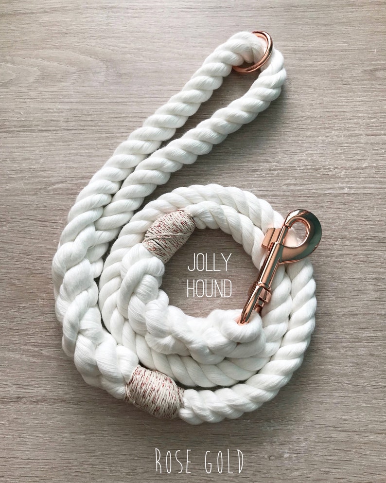 White Dog Lead / 12mm White Dog Leash / White Rope Dog Leash / Etsy UK