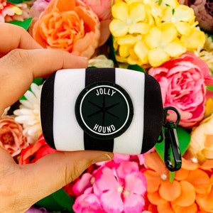 Humbug Poop Bag Holder / Black and white stripes