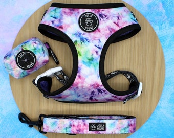 Tie Dye Dog Harness Bundle | Adjustable Harness, Lead & Poop Bag Holder