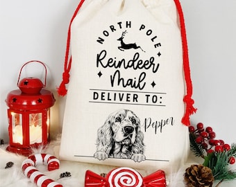 Personalised Pet Dog Christmas Stocking Sack Dog Xmas Sack  Christmas Dog Gift Bag Christmas Santa Sack