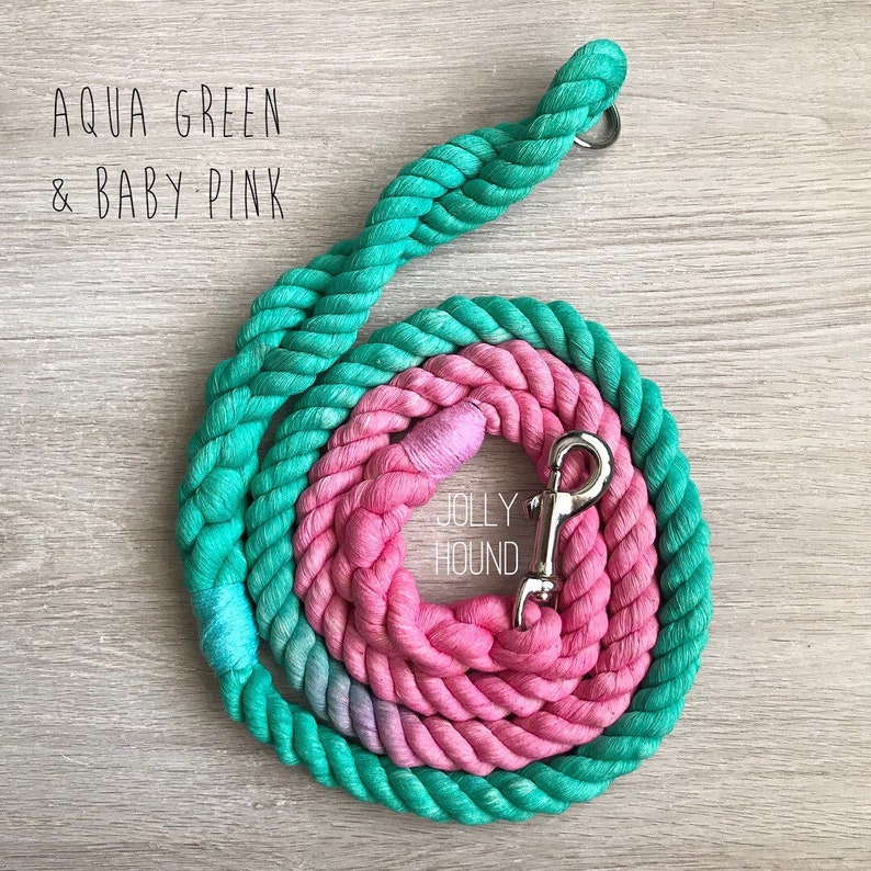 pink rope dog leash