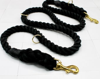 6FT Cotton Rope Dog Leash: Double Ended, Hands-Free, Multi-Functional