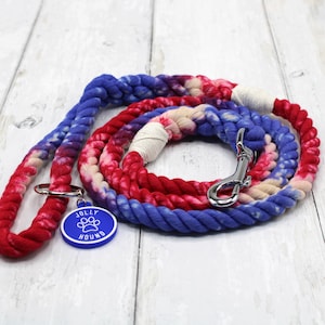 Dog Leash Red, White and Blue Rope Dog Lead | Patriotic Celebration Leash
