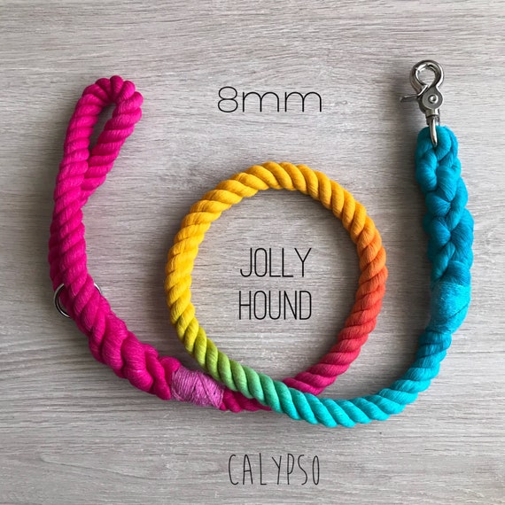 8mm Calypso Colour Rope Dog Lead / 8mm Rope Dog Lead / Rope Dog