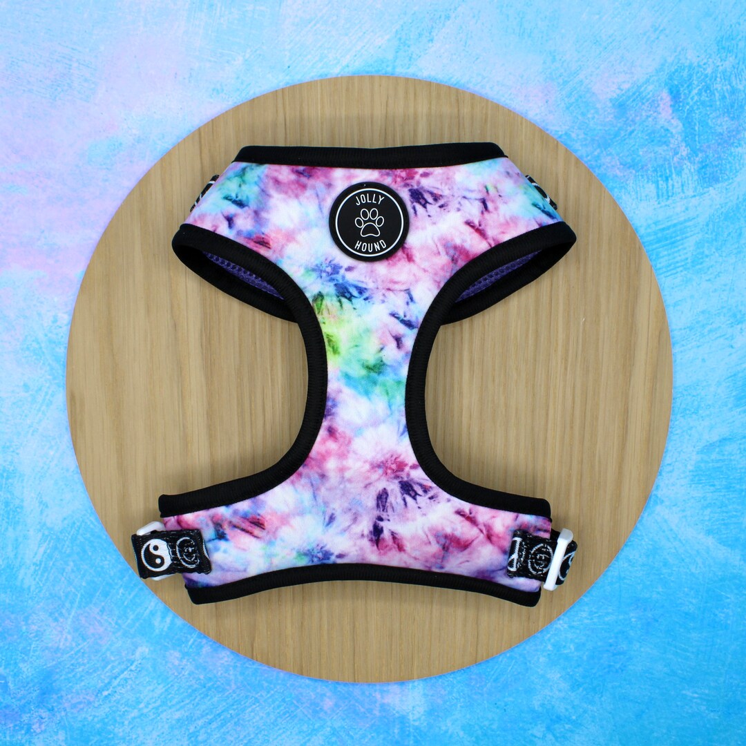 Tie Dye Dog Harness Adjustable Puppy Dog Harness Purple Dog Harness Dog