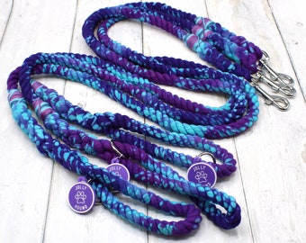 8mm Galaxy Rope Dog Lead / 8mm rope leash / rope lead / dog lead / dog leash / rope dog lead / puppy lead/ soft lead / tie dye / dyed lead