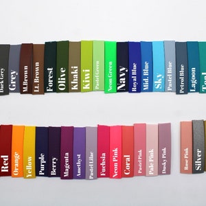 May include: A color chart with 40 different color swatches, each labeled with a color name. The colors range from black to white, red to yellow, and blue to green.