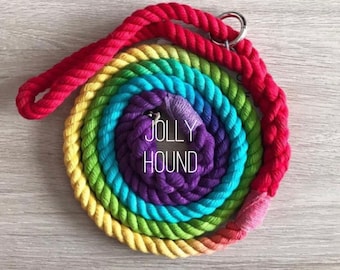 8mm Rainbow Rope Dog Lead / 8mm rope dog lead / rainbow dog leash / dog lead / puppy lead / rope dog lead