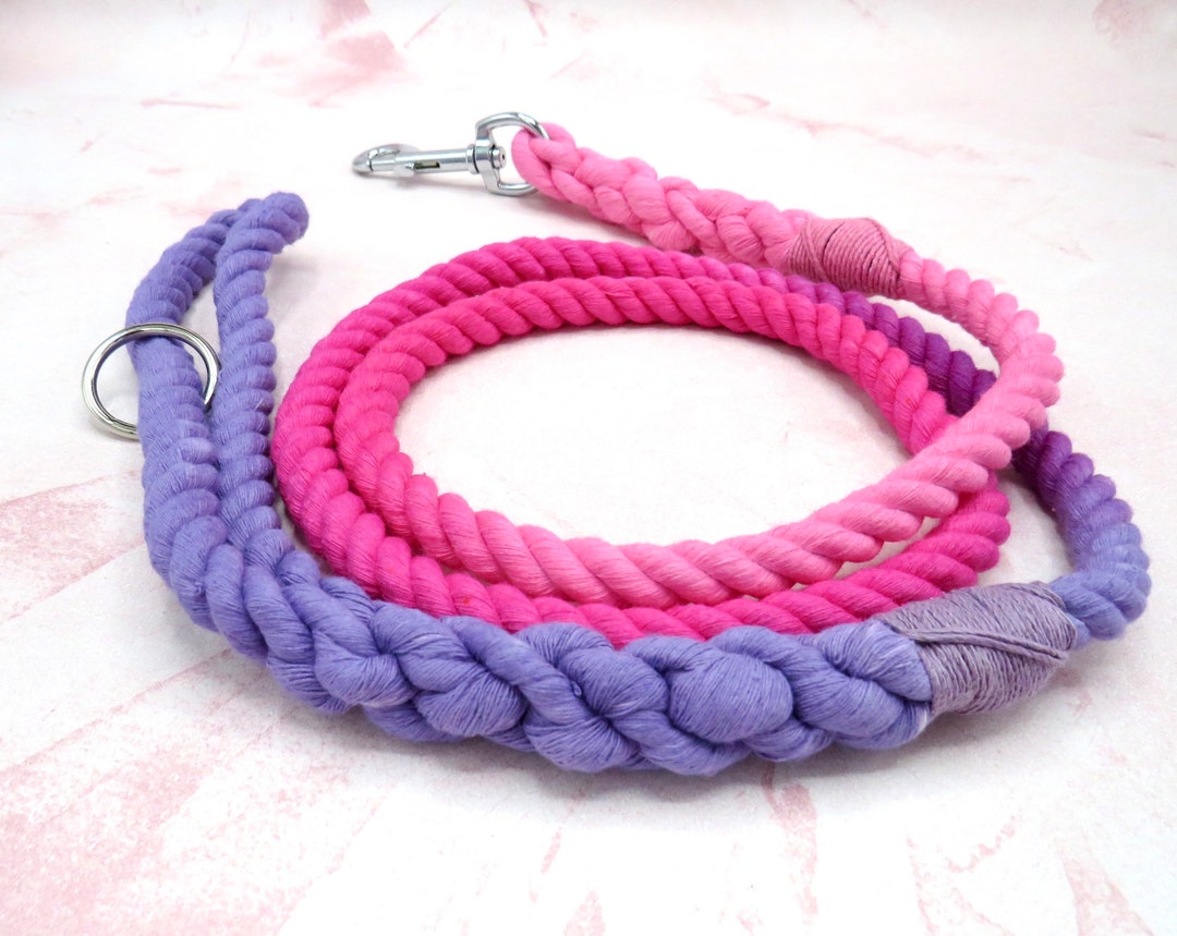 Pink Rope Dog Lead Princess Ombré Dog Lead | Pink Purple Rope Dog Lead - Handmade Pretty ...