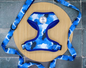Blue Dog Harness | Adjustable Pet Harness and Lead Bundle | Boy Dog