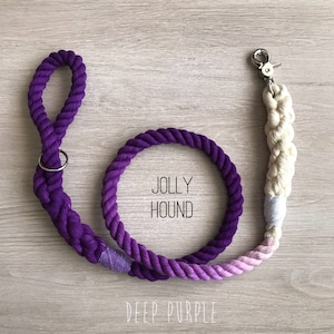 One Colour Rope Dog Lead 12mm / 5FT / dog leash / one colour ombre / rope lead / rope dog leash ombre / cotton rope / ombré leash