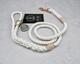 White Dog Lead / 8mm white dog leash