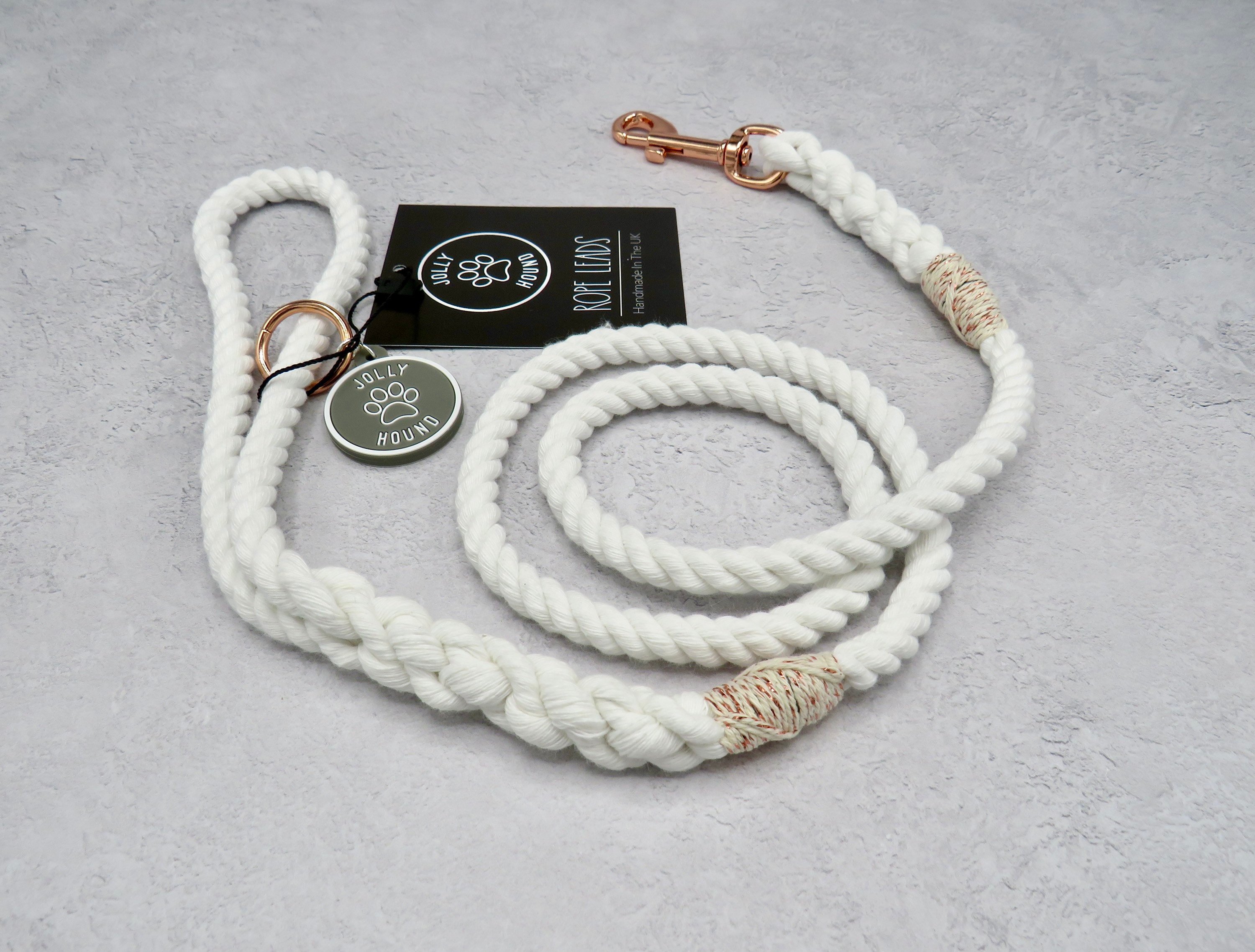 white rope dog leash
