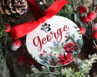 Personalised Christmas Dog Ornament | Dog Bauble | Christmas Tree Decoration | memorial gift for Dogs