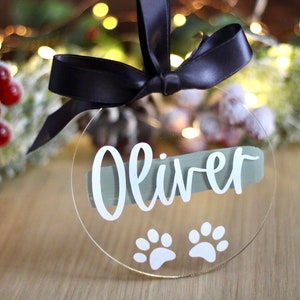 Personalised Pet baubles - acrylic bauble, Christmas Dog Ornament, Pet Bauble, Hanging Tree Bauble