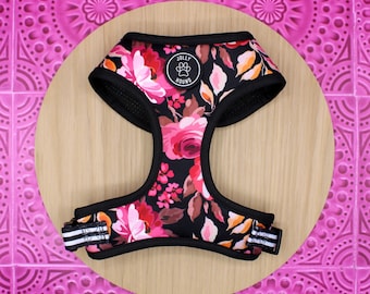 Dog Harness Midnight Rose | XS - L Size | Dog Accessories