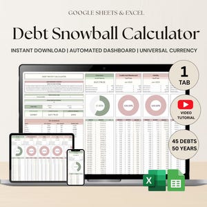 Debt Payoff Tracker Debt Snowball Calculator Google Sheets Excel Credit Card Loan Tracker Mortgage Payment Credit Card Debt Calculator
