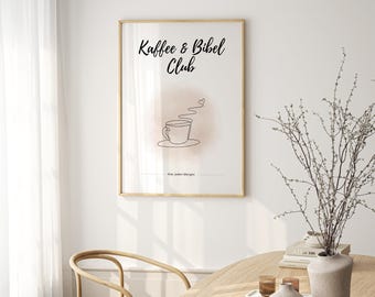 Christian Poster Kitchen | Coffee & Bible Club | German | Minimalist