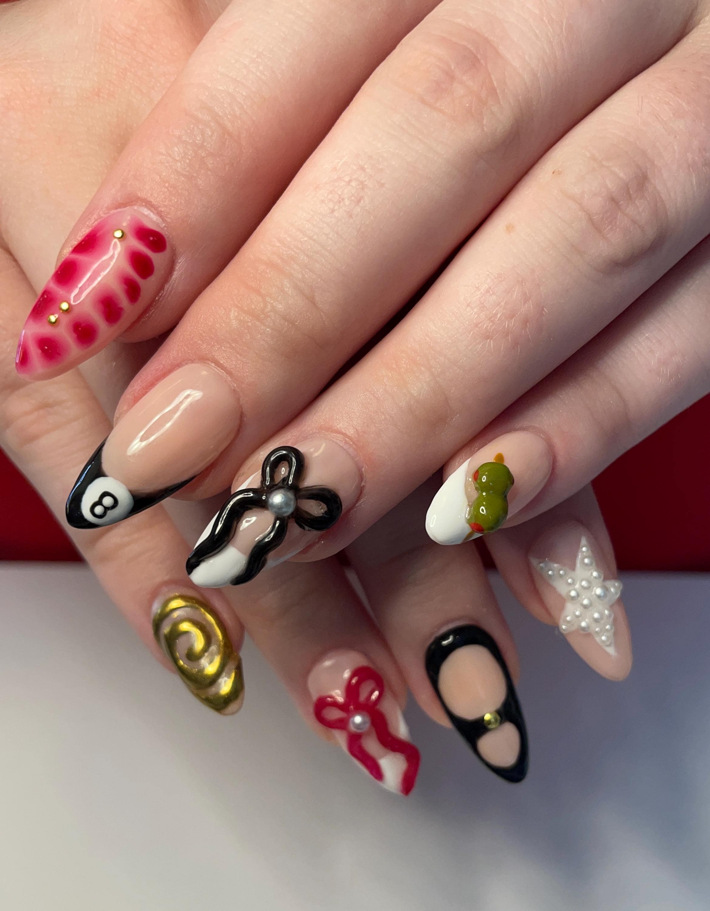 Pop Star Confetti Set-Handmade press on nails, custom nails, 3D, gems, gel nails
