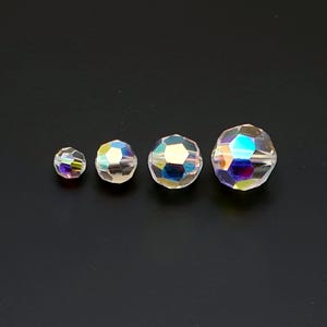 Vintage Swarovski Crystal AB Round Faceted Beads 199 (5000) -  6mm, 8mm 10mm, 12mm. 