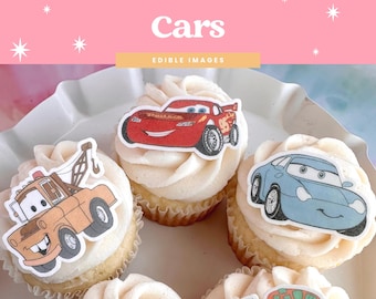 Autos Lightning McQueen | Essbare Cupcake Toppers | 12er Set