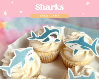 Haie | Essbare Cupcake Toppers | 12er Set