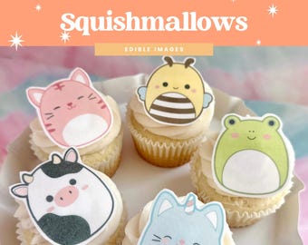 Squishmallows | Essbare Cupcake Toppers | 12er Set
